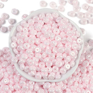 Glasperlen Donut Rondell opak Pastell 6,5x3mm 100 Stück