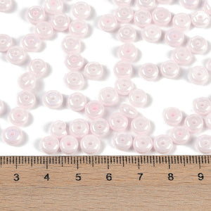 Glasperlen Donut Rondell opak Pastell 6,5x3mm 100 Stück