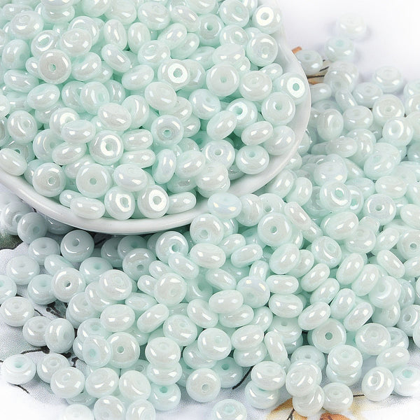 Glasperlen Donut Rondell opak Pastell 6,5x3mm 100 Stück