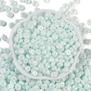 Glasperlen Donut Rondell opak Pastell 6,5x3mm 100 Stück