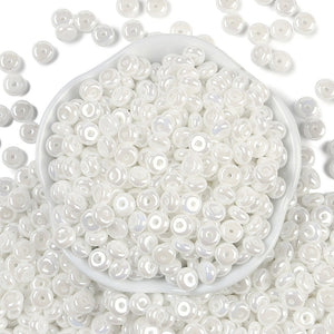 Glasperlen Donut Rondell opak Pastell 6,5x3mm 100 Stück