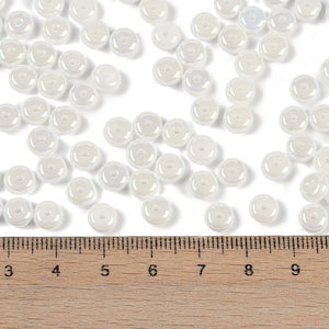 Glasperlen Donut Rondell opak Pastell 6,5x3mm 100 Stück