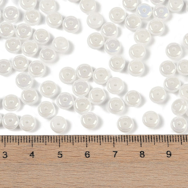 Glasperlen Donut Rondell opak Pastell 6,5x3mm 100 Stück