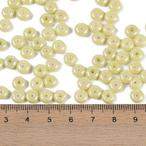 Glasperlen Donut Rondell opak Pastell 6,5x3mm 100 Stück