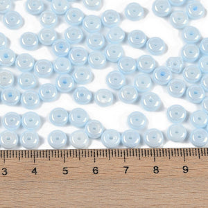 Glasperlen Donut Rondell opak Pastell 6,5x3mm 100 Stück