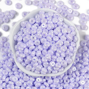 Glasperlen Donut Rondell opak Pastell 6,5x3mm 100 Stück