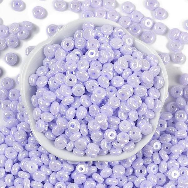 Glasperlen Donut Rondell opak Pastell 6,5x3mm 100 Stück
