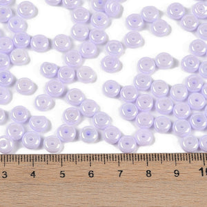Glasperlen Donut Rondell opak Pastell 6,5x3mm 100 Stück