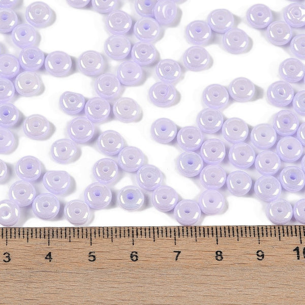 Glasperlen Donut Rondell opak Pastell 6,5x3mm 100 Stück