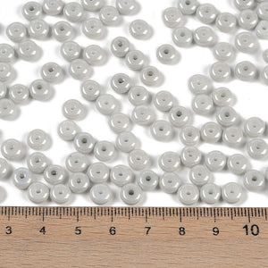 Glasperlen Donut Rondell opak Pastell 6,5x3mm 100 Stück