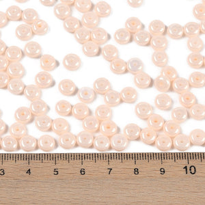 Glasperlen Donut Rondell opak Pastell 6,5x3mm 100 Stück