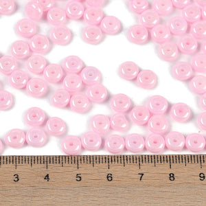 Glasperlen Donut Rondell opak Pastell 6,5x3mm 100 Stück