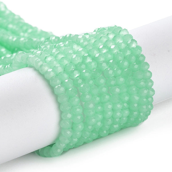 Glasperlen Abacus Imitation Jade 4x3mm 220 Stück