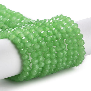 Glasperlen Abacus Imitation Jade 4x3mm 220 Stück