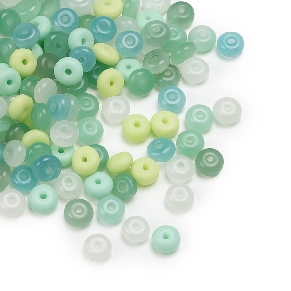 Glasperlen Abacus Jade-Imitation Rondell MIX 6,5x3,5mm 220 Stück / Dose