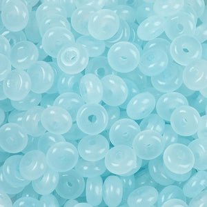 Glasperlen Donut Rondell transluscent Pastell 6,5x3mm 100 Stück
