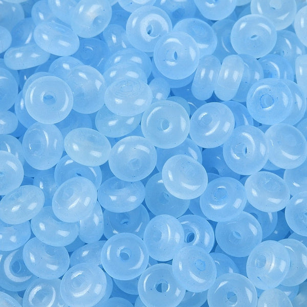Glasperlen Donut Rondell transluscent Pastell 6,5x3mm 100 Stück