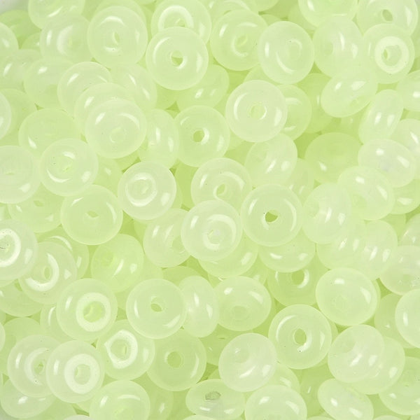 Glasperlen Donut Rondell transluscent Pastell 6,5x3mm 100 Stück