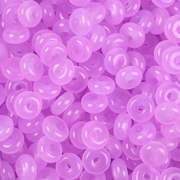 Glasperlen Donut Rondell transluscent Pastell 6,5x3mm 100 Stück