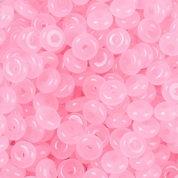 Glasperlen Donut Rondell transluscent Pastell 6,5x3mm 100 Stück