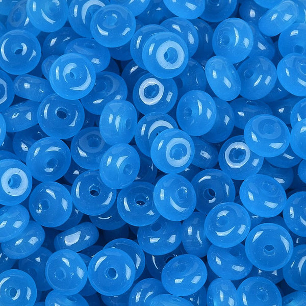 Glasperlen Donut Rondell transluscent Pastell 6,5x3mm 100 Stück