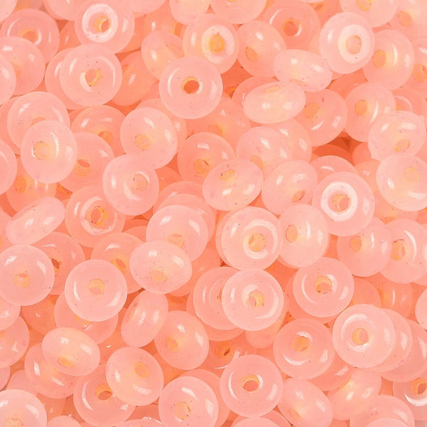 Glasperlen Donut Rondell transluscent Pastell 6,5x3mm 100 Stück