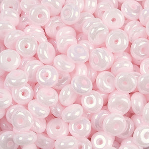 Glasperlen Donut Rondell opak Pastell 6,5x3mm 100 Stück