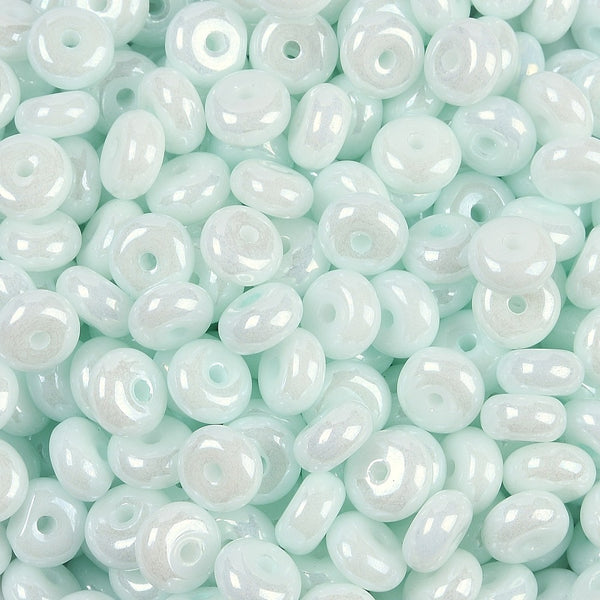 Glasperlen Donut Rondell opak Pastell 6,5x3mm 100 Stück