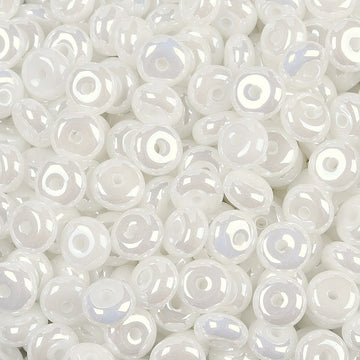 Glasperlen Donut Rondell opak Pastell 6,5x3mm 100 Stück