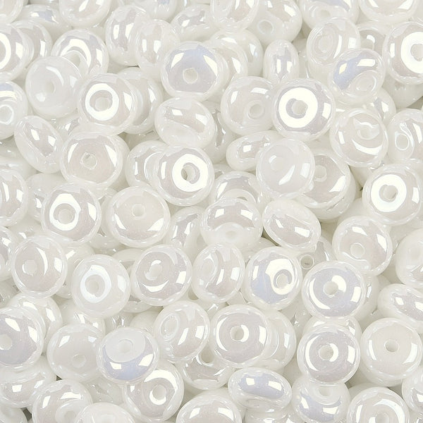 Glasperlen Donut Rondell opak Pastell 6,5x3mm 100 Stück