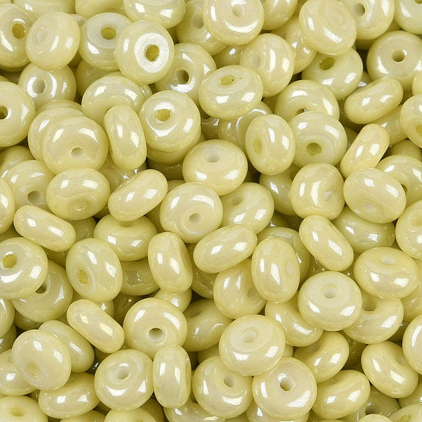 Glasperlen Donut Rondell opak Pastell 6,5x3mm 100 Stück