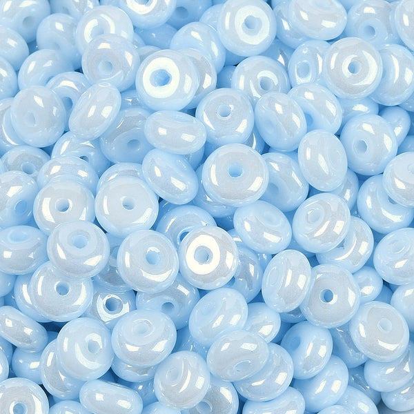 Glasperlen Donut Rondell opak Pastell 6,5x3mm 100 Stück