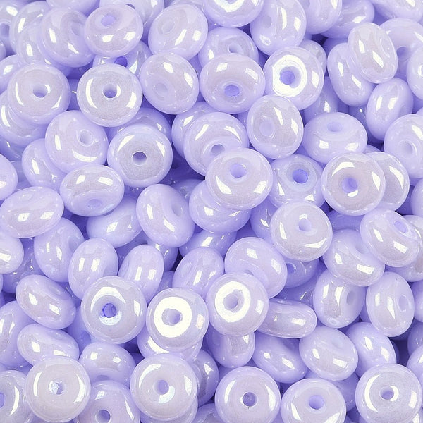 Glasperlen Donut Rondell opak Pastell 6,5x3mm 100 Stück