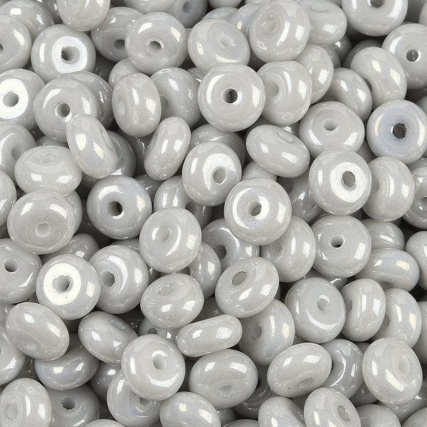 Glasperlen Donut Rondell opak Pastell 6,5x3mm 100 Stück