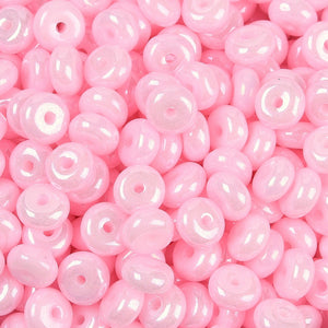 Glasperlen Donut Rondell opak Pastell 6,5x3mm 100 Stück
