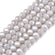 Glasschliffperlen Rondelle facettiert Pearl Luster hellgrau 4x3mm 105 Stück / Strang