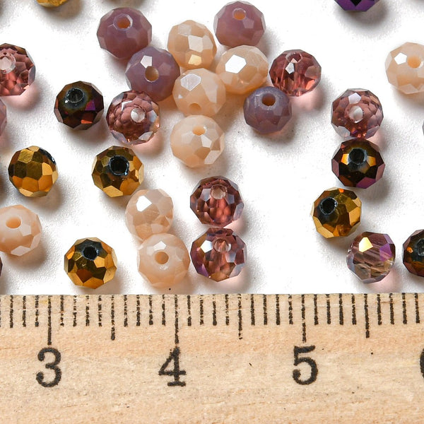 Glasschliffperle Abacus Mix 4x3mm 200 Stück / Dose