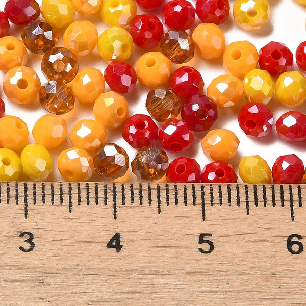 Glasschliffperle Abacus Mix 4x3mm 200 Stück / Dose
