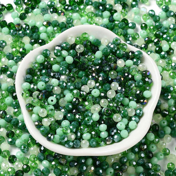 Glasschliffperle Abacus Mix 4x3mm 200 Stück / Dose