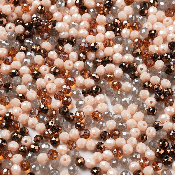 Glasschliffperle Abacus Mix 4x3mm 200 Stück / Dose