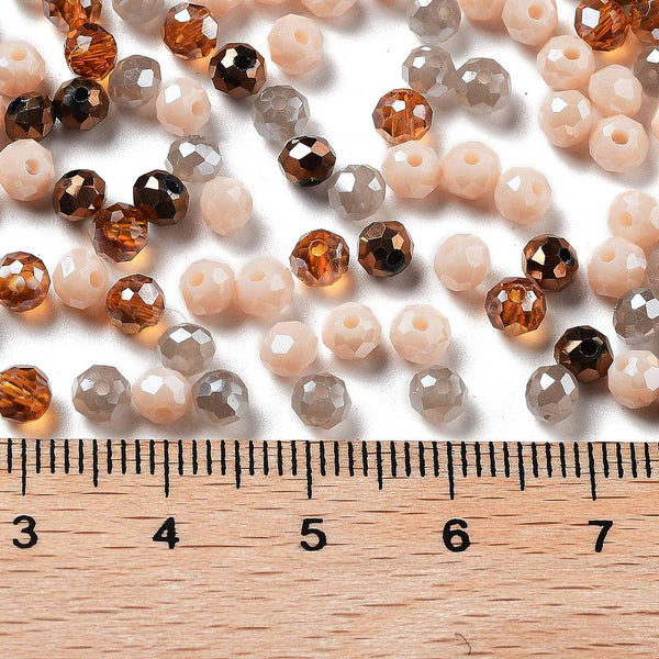 Glasschliffperle Abacus Mix 4x3mm 200 Stück / Dose