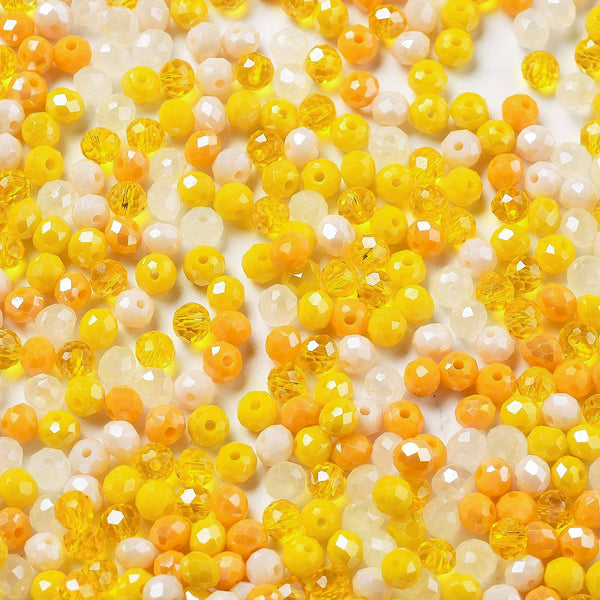Glasschliffperle Abacus Mix 4x3mm 200 Stück / Dose