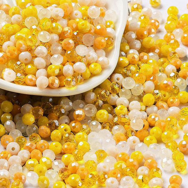 Glasschliffperle Abacus Mix 4x3mm 200 Stück / Dose