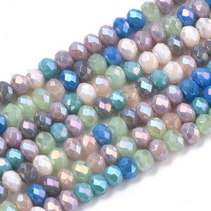 Glasschliffperle Abacus Pearl luster plated 3x2,5mm 350 Stück / Dose