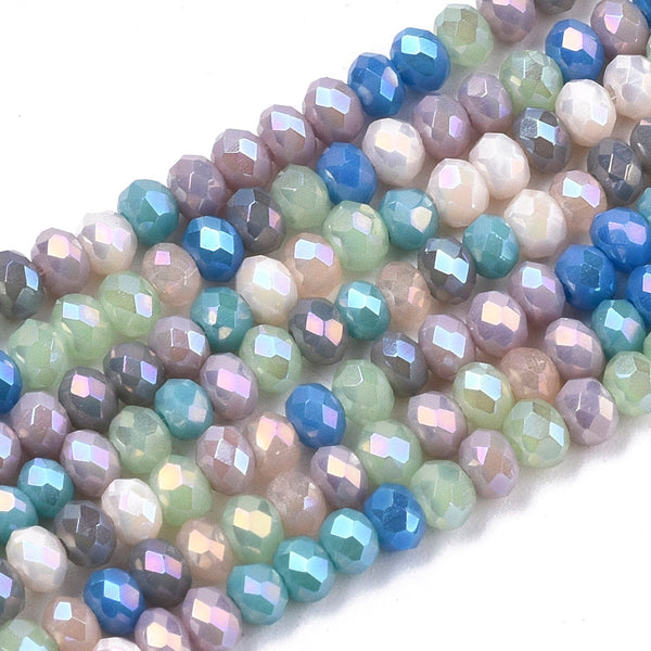 Glasschliffperle Abacus Pearl luster plated 3x2,5mm 350 Stück / Dose