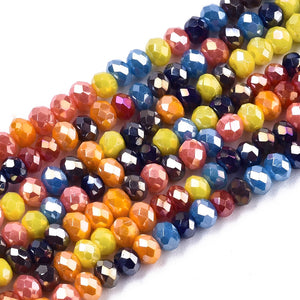 Glasschliffperle Abacus Pearl luster plated 3x2,5mm 350 Stück / Dose