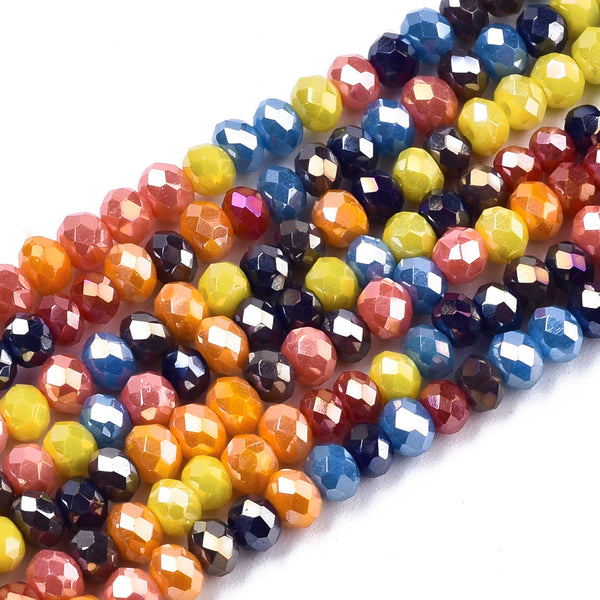 Glasschliffperle Abacus Pearl luster plated 3x2,5mm 350 Stück / Dose