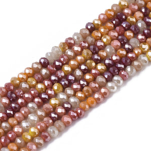 Glasschliffperle Abacus Pearl luster plated 3x2,5mm 350 Stück / Dose