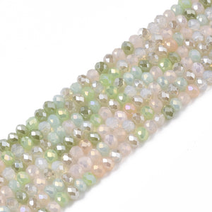 Glasschliffperle Abacus Pearl luster plated 3x2,5mm 350 Stück / Dose