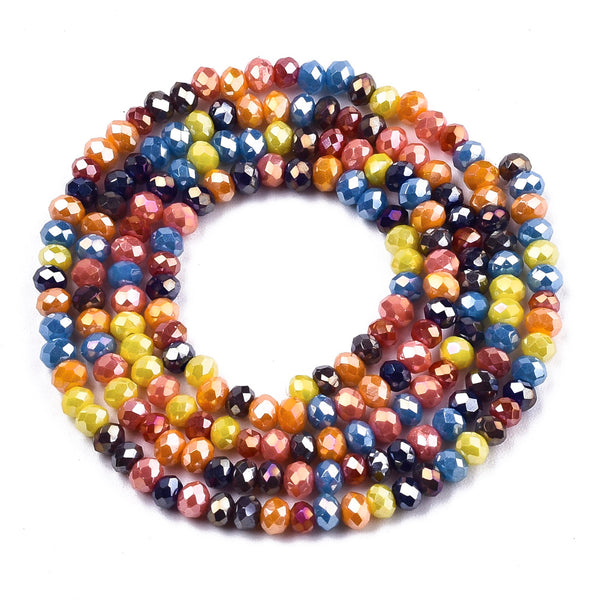 Glasschliffperle Abacus Pearl luster plated 3x2,5mm 350 Stück / Dose